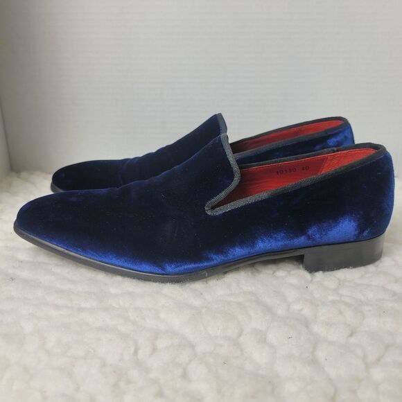 Magnanni 'Dorio' Mens Smoking Loafer Size 7 Blue Velvet Shoes - Picture 3 of 12